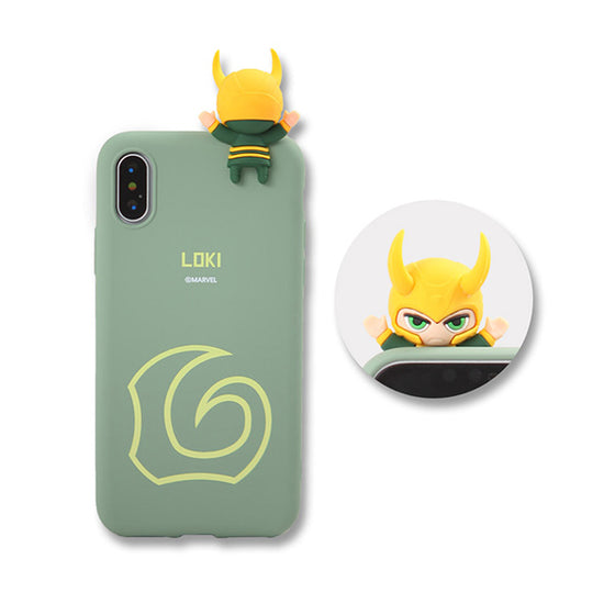 Marvel Avengers Loki Thor Mini Figure Soft Silicone Protective iPhone Case XR XS