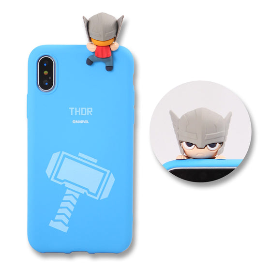 Marvel Avengers Thor Mini Figure Soft Silicone Protective iPhone Case XR XS
