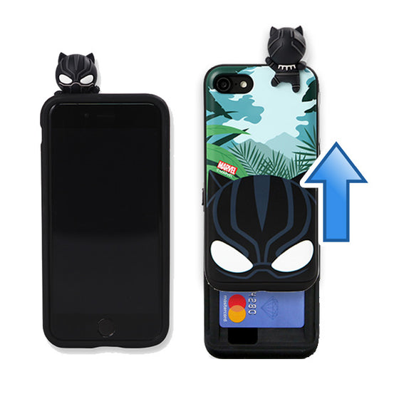 Marvel Mini Figure Credit Card Slot Slide Cover Wallet iPhone Case XR XS Max Shockproof