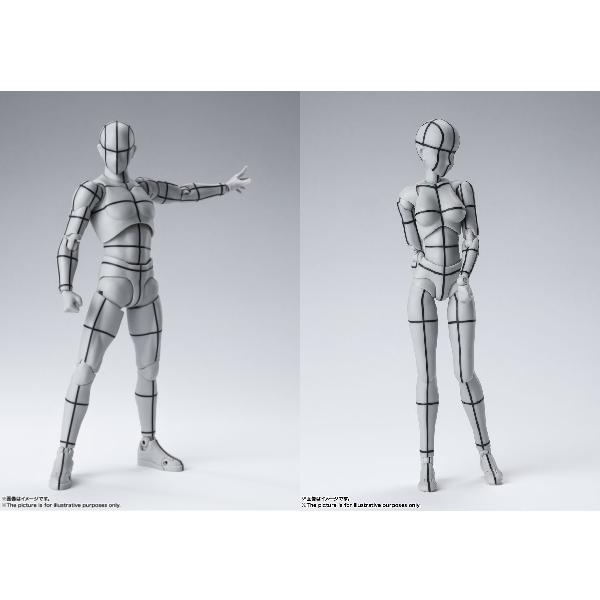 S.H.FIGUARTS 素體君(男) & 素體醬(女) 線框版 (灰色VER.) (2022年 4月 再販 ver.)