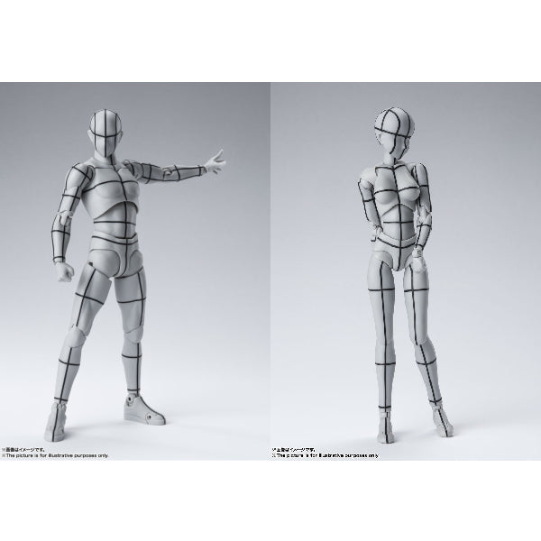 S.H.Figuarts 素體君(男) & 素體醬(女) 線框版 (灰色Ver.)