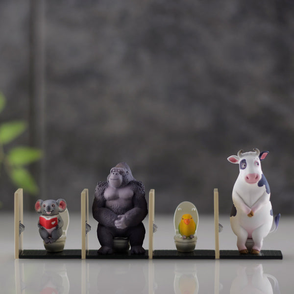 minQ 佐藤邦雄的動物“廁所時間 2”（一套6隻4款）
