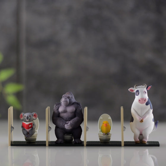 minQ 佐藤邦雄的動物“廁所時間 2”（一套6隻4款）