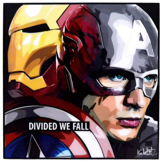 Pop Art Wall Decoration Drawing (Ironman and Captain America Divided We Fall) 鋼鐵奇俠 美國隊長 掛畫 Marvel