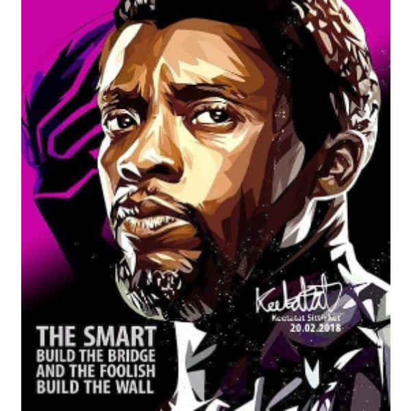Black Panther Marvel Bridge Pop Art Poster Wall Decoration Drawing