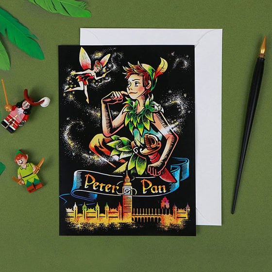 Peter Pan Fairy Tale Lago Scratch Art Postcard Wall Decoration Poster