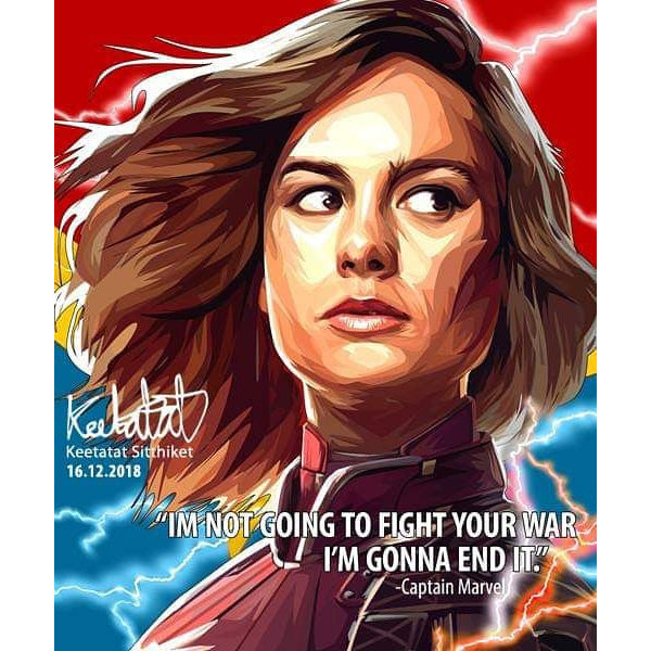 Captain Marvel Pop Art Poster Wall Decoration Drawing