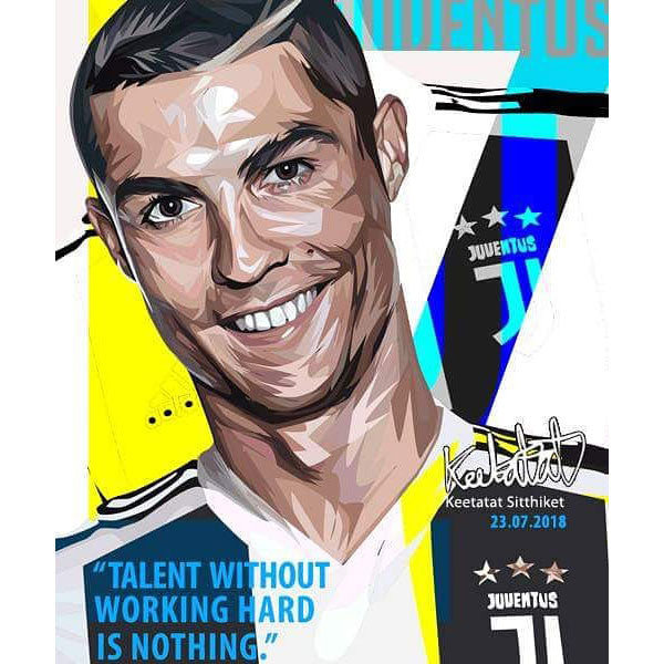 Pop Art Poster Wall Decoration Drawing Cristiano Ronaldo Talent