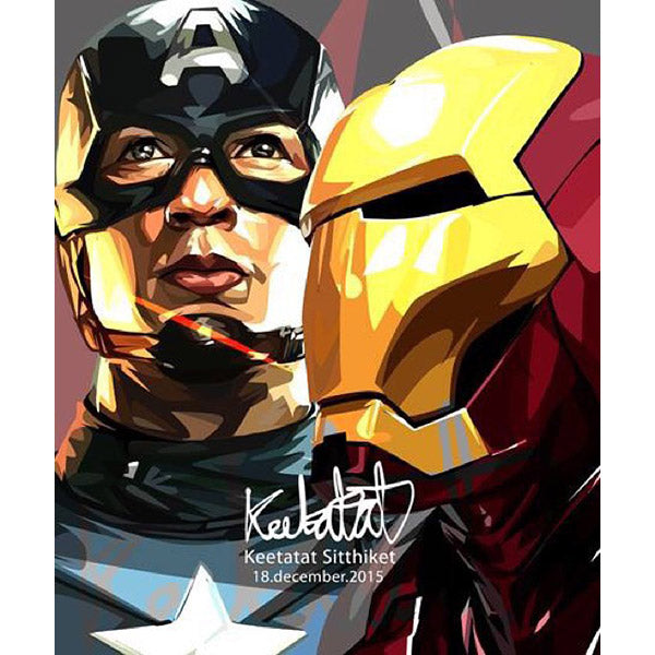 Pop Art Poster Wall Decoration Drawing Marvel Captain America Vs Ironman Marvel