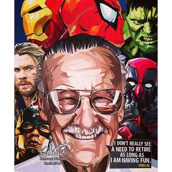 Pop Art Poster Wall Decoration Drawing Marvel Stan Lee & Avengers Hero Collectibles