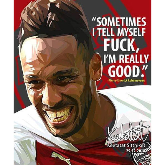 Pop Art Poster Wall Decoration Drawing Pierre-Emerick Aubameyang Arsenal Football