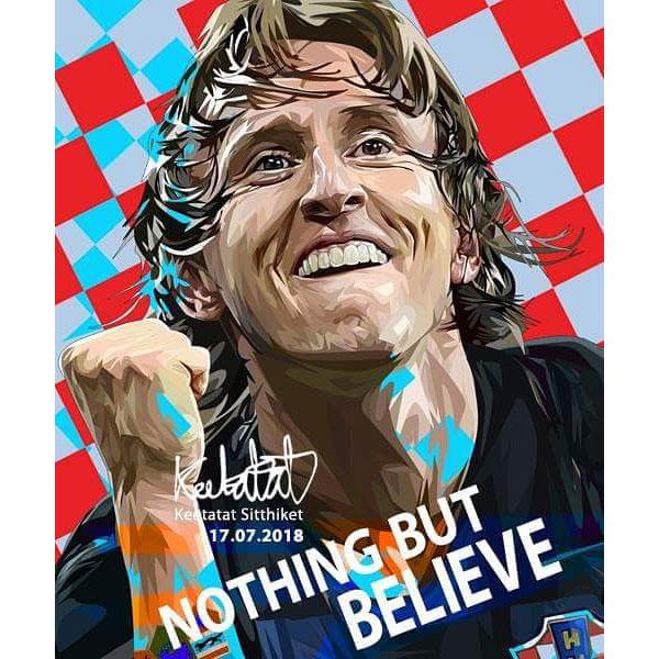 Pop Art Poster Wall Decoration Drawing Real Madrid Luka Modric