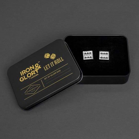 Let It Roll Metal Finished Party Dice Set