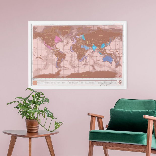 Scratch Map Rose Gold Edition Romantic Travel Gift