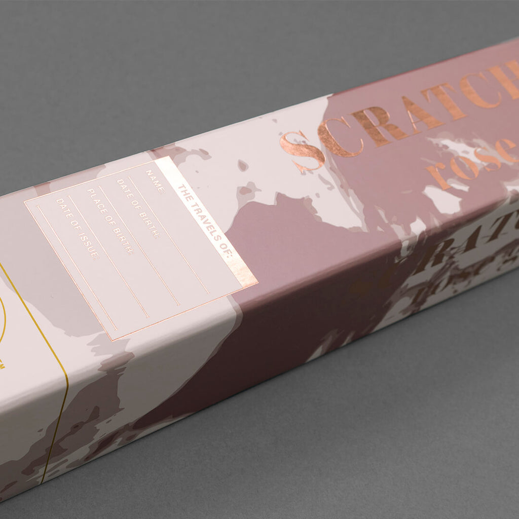 Scratch Map Rose Gold Pink Edition Romantic Girl Travel Gift Paper Box Packaging Collectible
