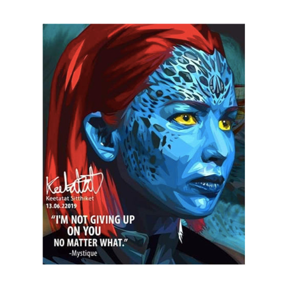 Pop Art Wall Decoration Drawing (Mystique - I'm not giving up on you)