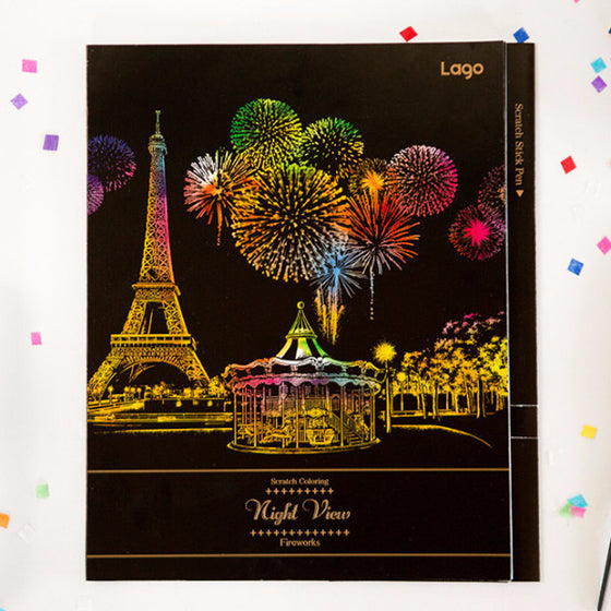Scratch Coloring - Night View Fireworks_Art, Fun :)_LAGO - Up-Next