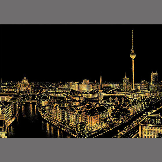 Lago Scratch Art Drawing City Night View Berlin Landmark | UP-NEXT HK