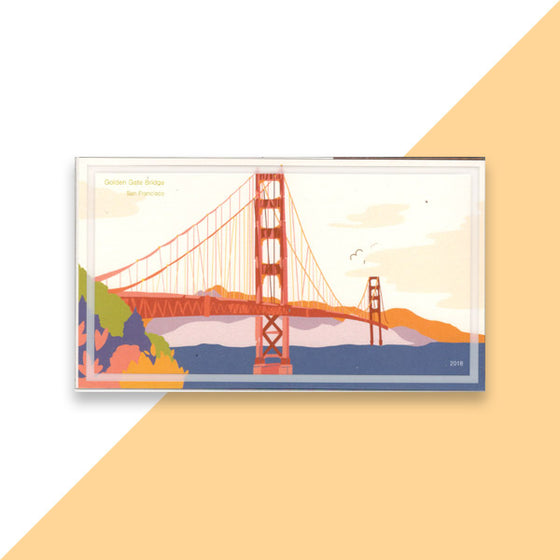 World Landmark Wood DIY 3D Puzzle & Postcard Golden Gate Bridge San Francisco | Souvenir