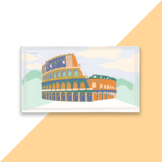 World Landmark Wood DIY 3D Puzzle & Postcard Roma Colosseum | Travel Gift
