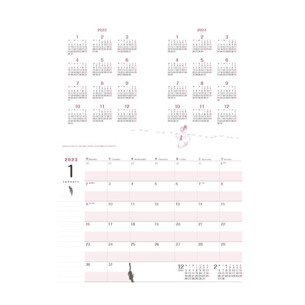 2023年 行事曆 大尺寸 SCHEDULE BOOK - 吉卜力動畫系列 (OTR-07 龍貓 / OCR-02 千與千尋 / OLR-04 天空之城 / OMR-07 魔女宅急便)